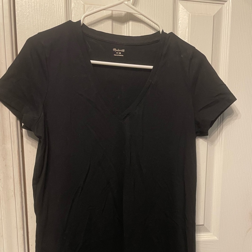 Madewell Black Short Sleeve V-Neck Tee